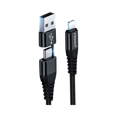 Cáp sạc Quick 2-in-1 (PD & USB to Lightning ) braided 1m